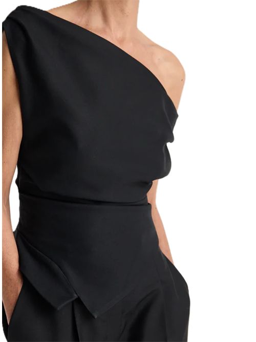 Top con spalle scoperte e revers | nero Róhe | 420-20-171001_308 BLACK